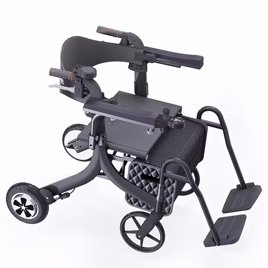 2022 大人用ポータブル移乗椅子ローリング折りたたみ式電動歩行器ウォーカー シート付き