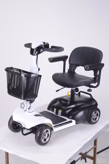 高品質オフロードリクライニング電動折りたたみ電動車椅子、バスケット付き